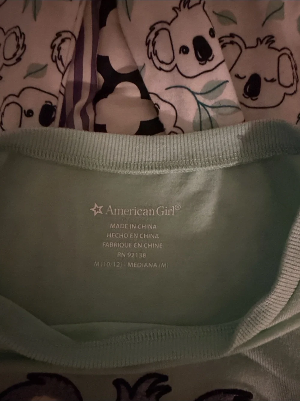 American Girl Kira Koala Pajama Set